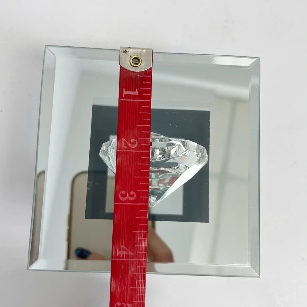 Diamond and Mirror glass Tea Light Holder NWT